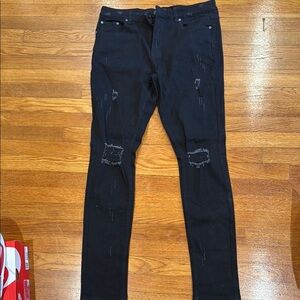 Men's Black Distressed Jeans